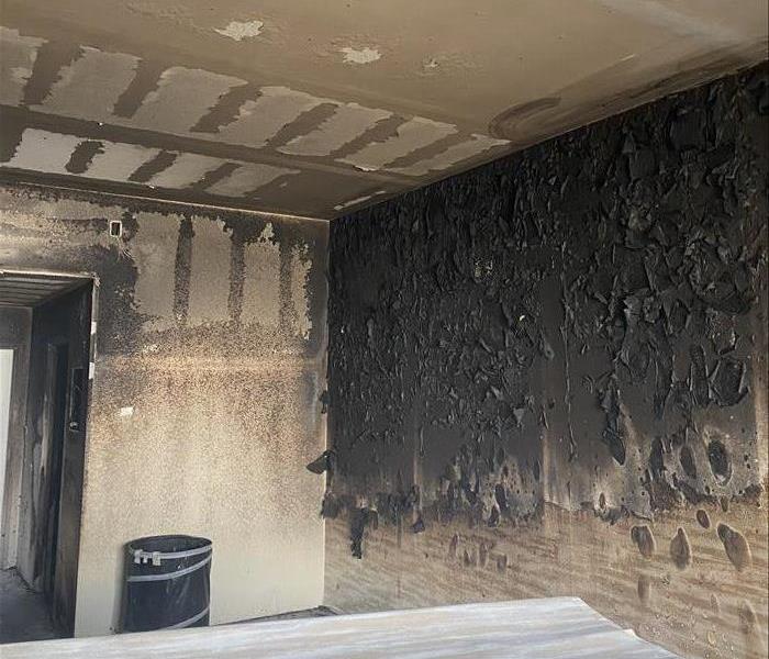 The results of severe interior fire damage.